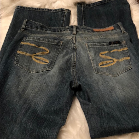 SEVEN7 Flare Premium Denim Jeans Women’s Size 8 Inseam 31” - Picture 4 of 8